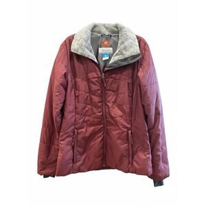 Columbia Jacket Women MED Burgundy Omni Heat Quilted Insulated Puffer Full Zip
